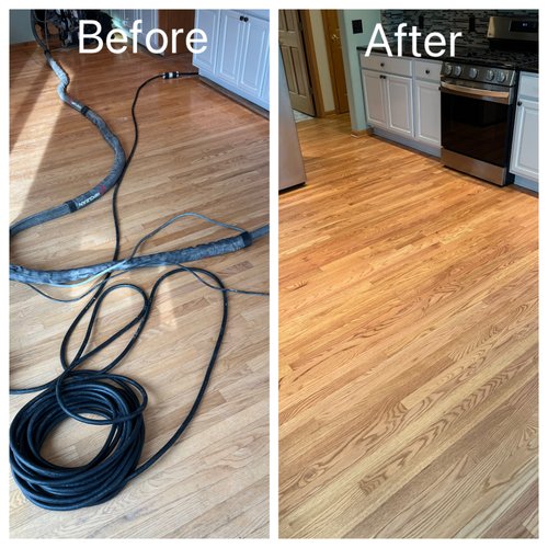 Before and after flooring transformation